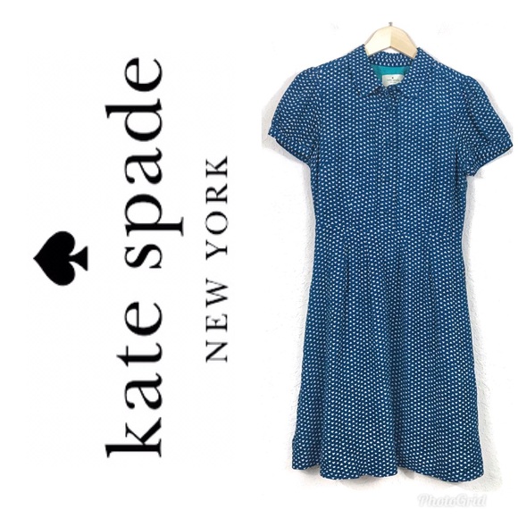kate spade Dresses & Skirts - KATE SPADE Dolores Blue Print Fit And Flare Dress